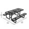 Flash Furniture Rectangle Picnic Table, Black, Metal, Mesh Top, 72-1/4 in L SLF-EML-72-BK-GG - alternate 7